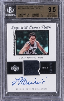 2003-04 UD "Exquisite Collection" Exquisite Rookie Jersey Auto. #60 Zoran Planinic Signed Patch Rookie Card (#142/225) – BGS GEM MINT 9.5/BGS 10